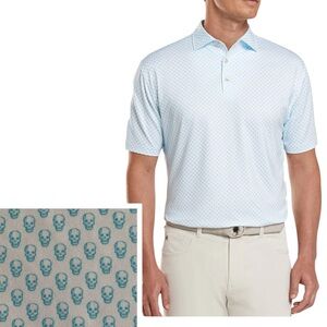 PETER MILLAR Men’s XL Crown Sport Hudson Printed Skulls Jersey Performance Polo